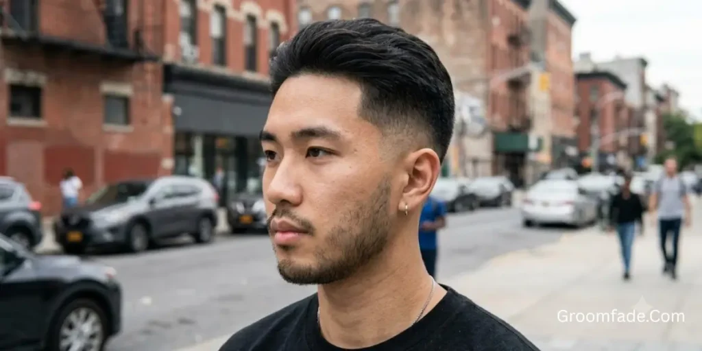 Mid Taper Fade Asian