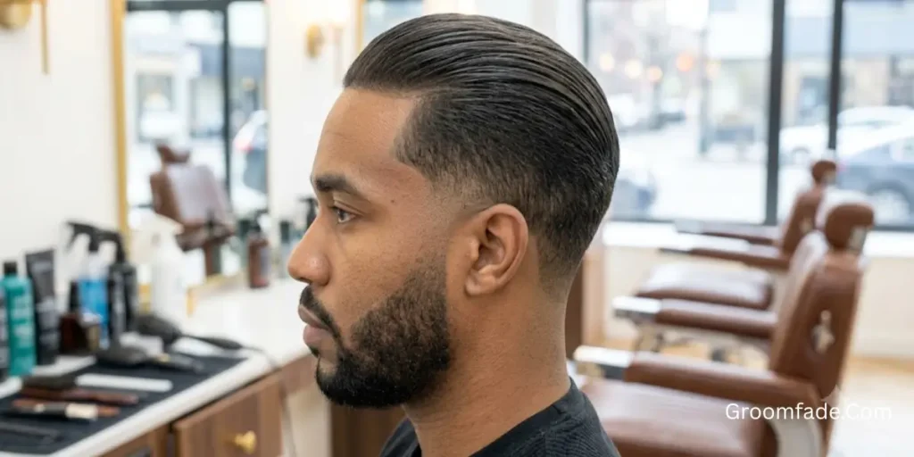 Mid Taper Fade Slick Back