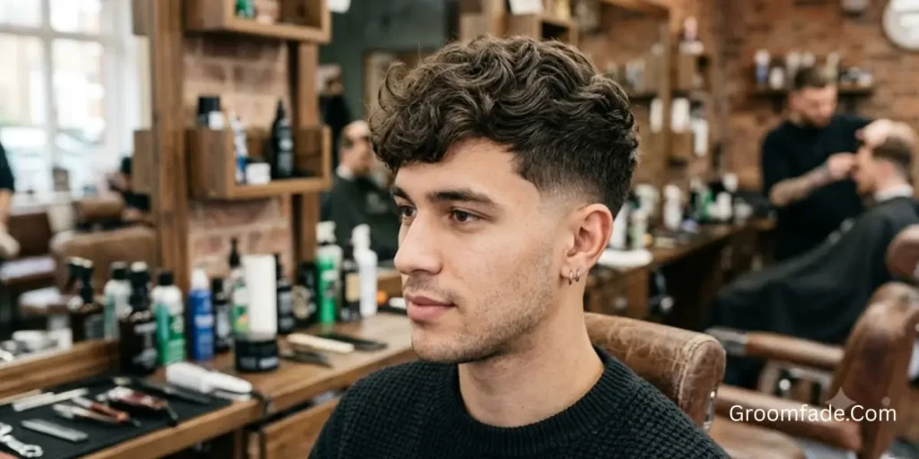 Mid Taper Fade Wavy Hair