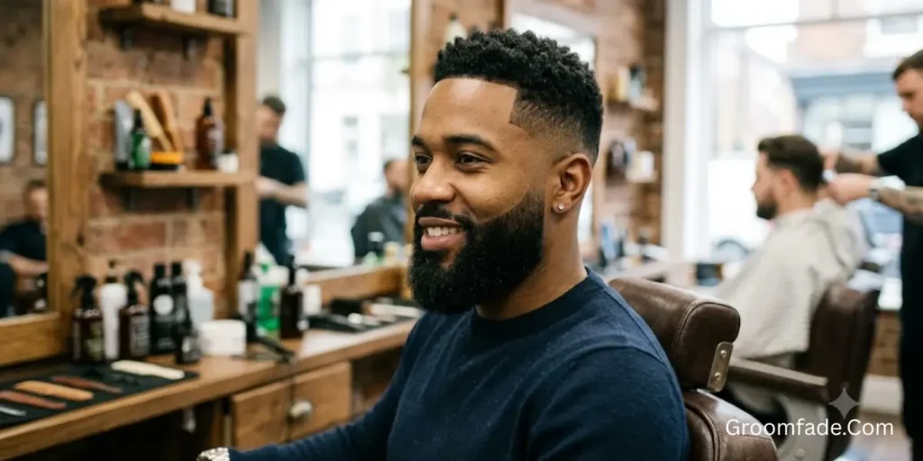 Mid Taper Fade with Full Beard