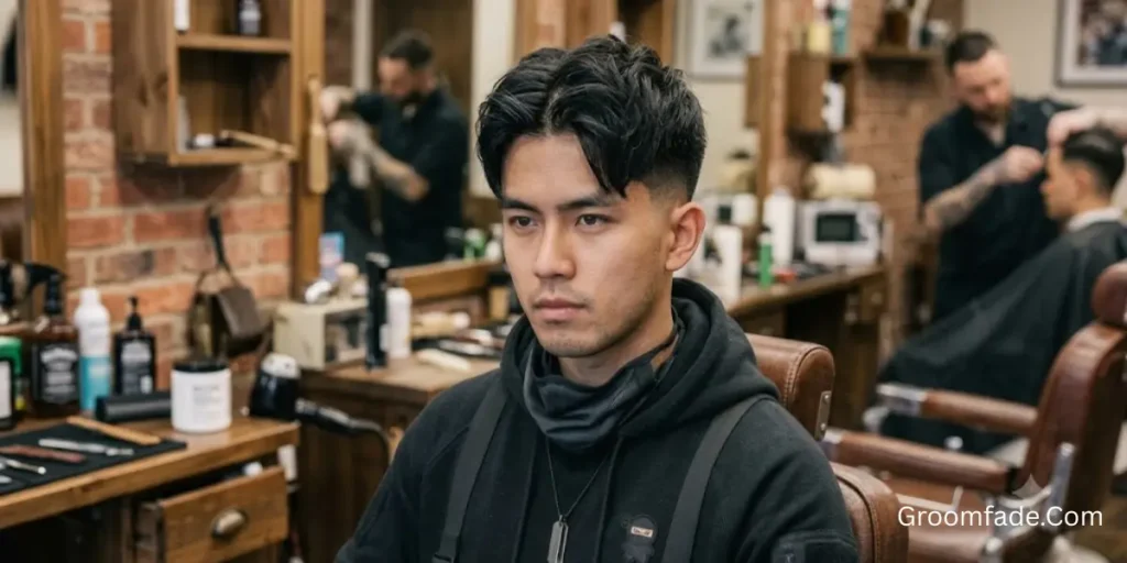 Middle Part Ninja Low Taper Fade