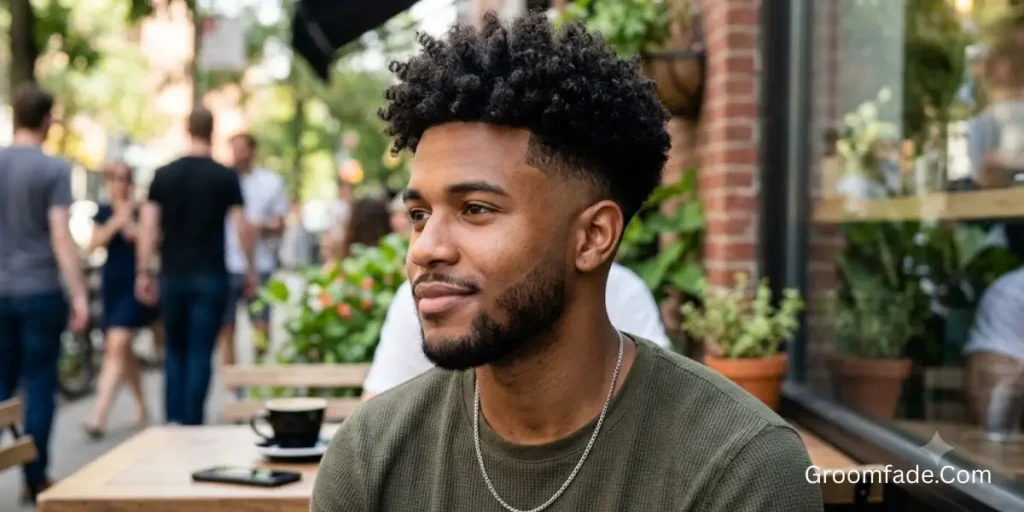 Modern Curly Taper Fade