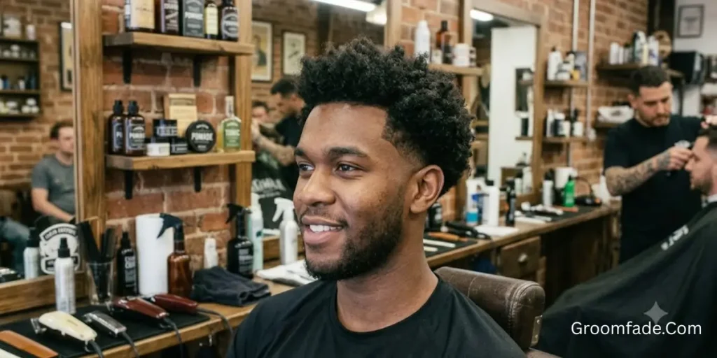 Ninja Low Taper Fade With Curly Hair