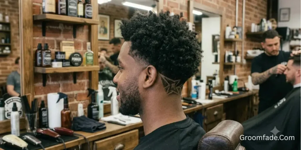 Ninja Low Taper Fade With Hair Design
