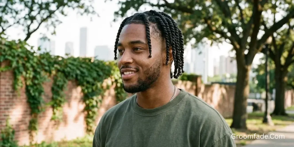 Rope Twists with Mid Taper Fade