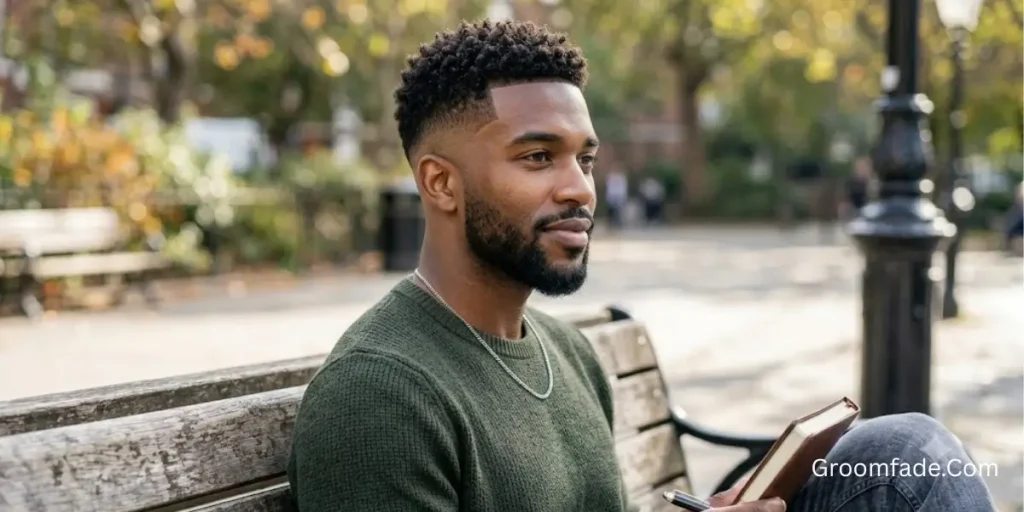 Short Curly Top Fade Haircut
