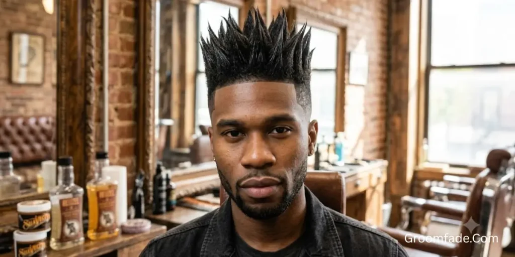 Spiky Taper Fade Mohawk