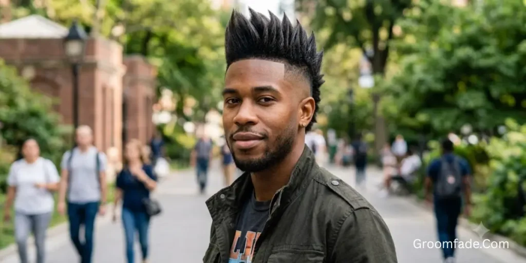 Straight Hair Taper Fade Mohawk