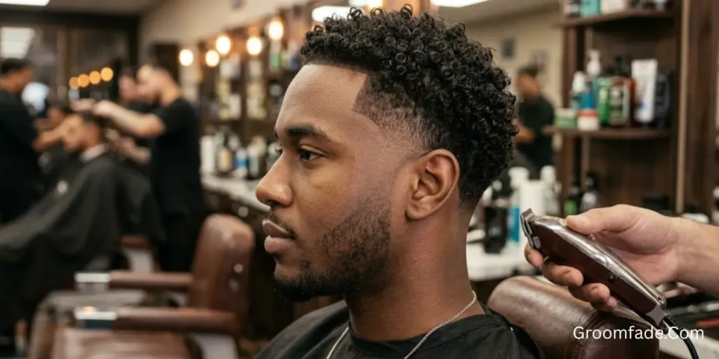 Taper Burst Fade Curly Hair