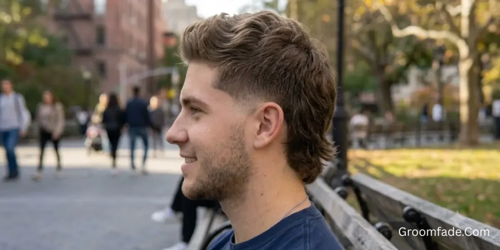 Taper Burst Fade Mullet