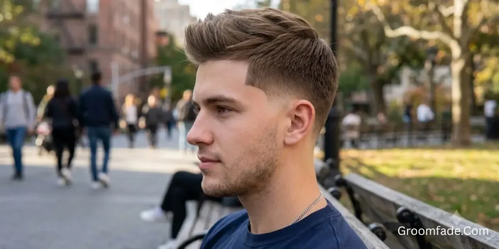 Taper Burst Fade Straight Hair