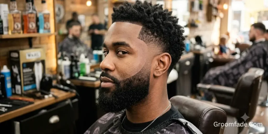 Taper Burst Fade with Beard