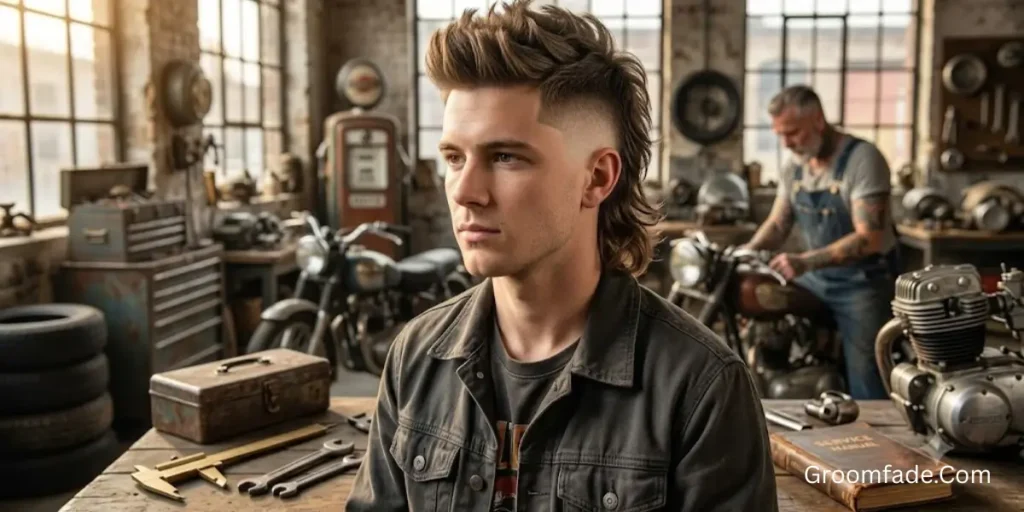 Taper Fade Mohawk Mullet