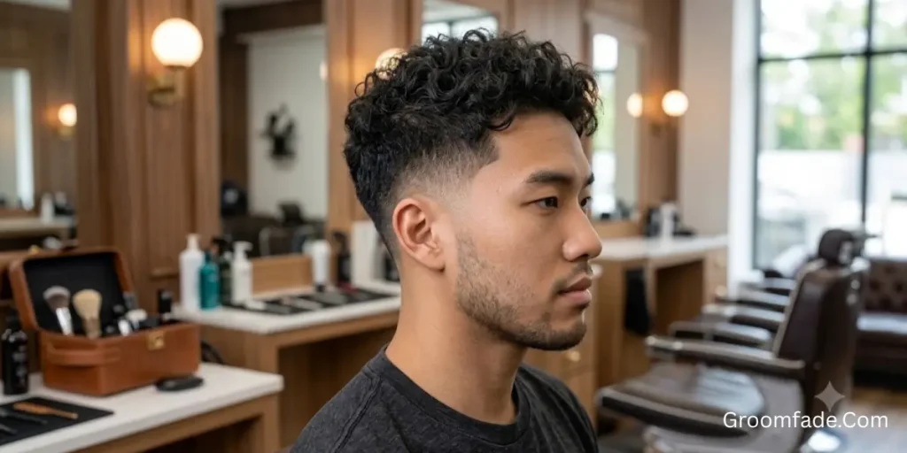 Taper Low Fade Works So Well for Asian Curly Hair