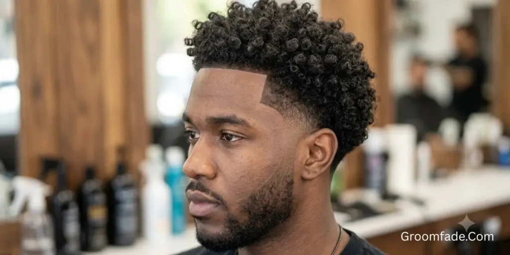 Temple Low Taper Fade Curly Hair