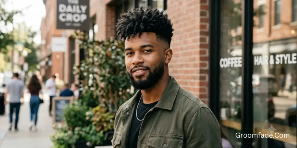 Textured Curly Top Fade