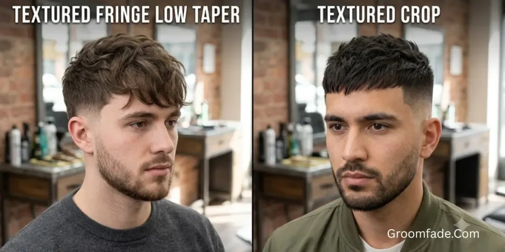 Textured Fringe Low Taper vs Textured Crop