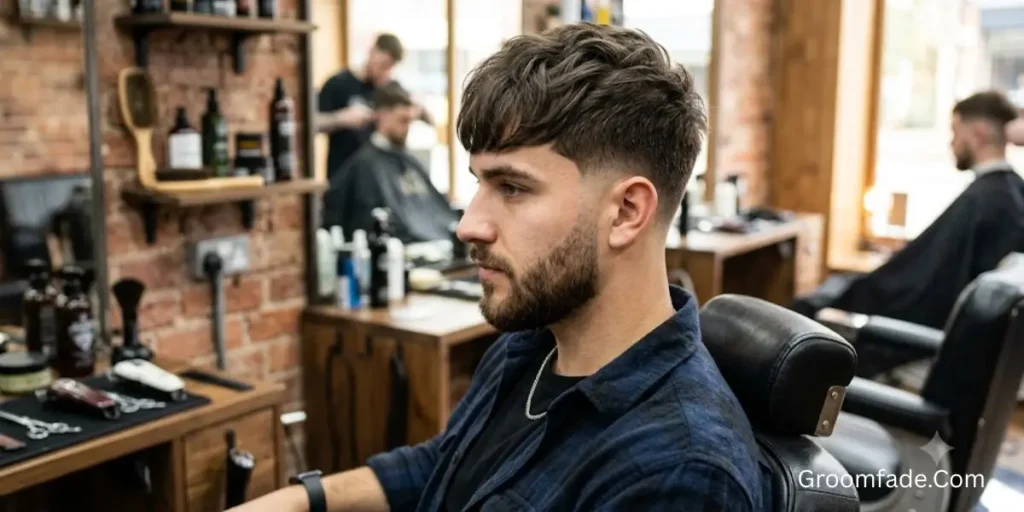 Textured Fringe Mid Taper Fade