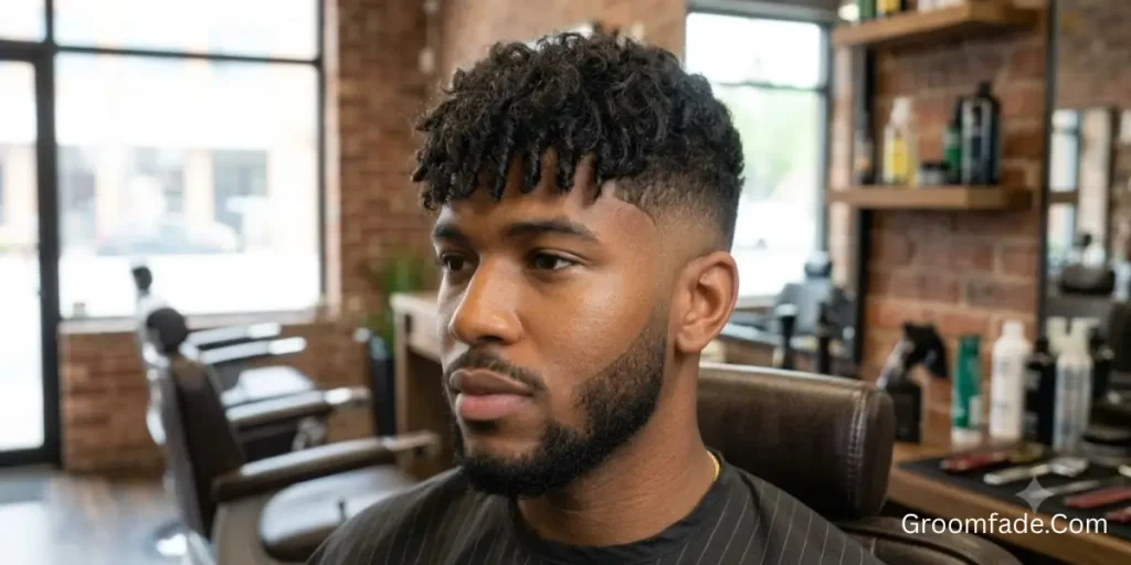 Textured Fringe Taper Burst Fade