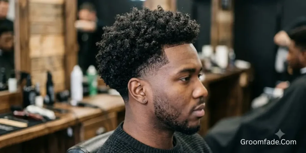 Textured Low Taper Fade Curly Hair