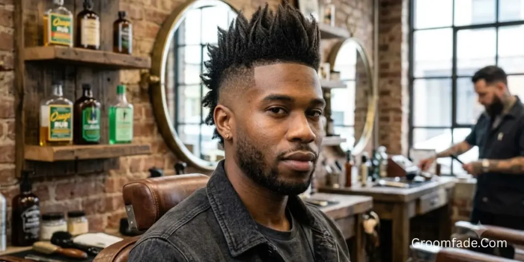 Textured Mohawk Fade