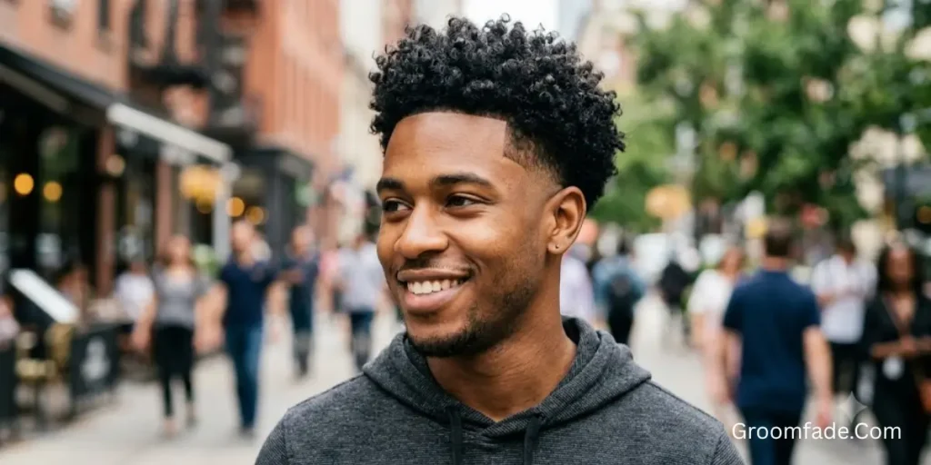 Thick Curly Fade