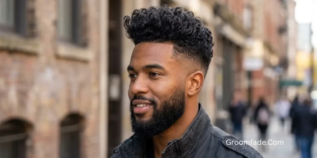 Curly Pompadour Fade