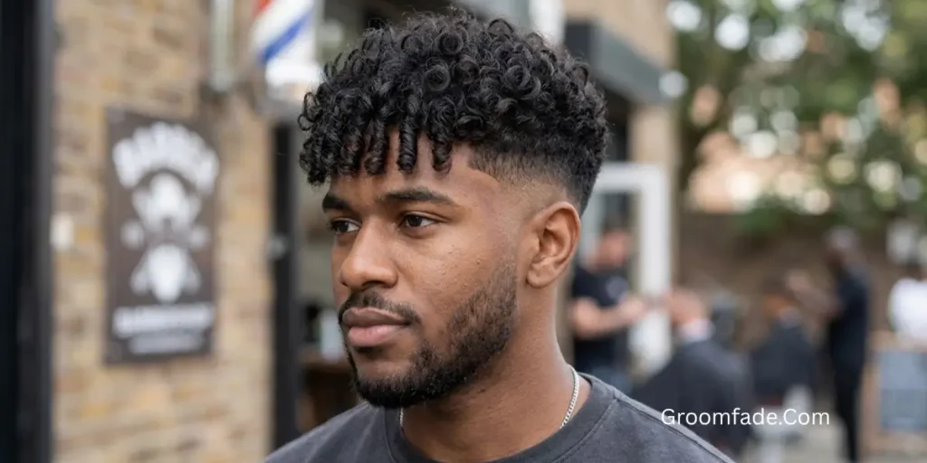 High Drop Fade With Fringe