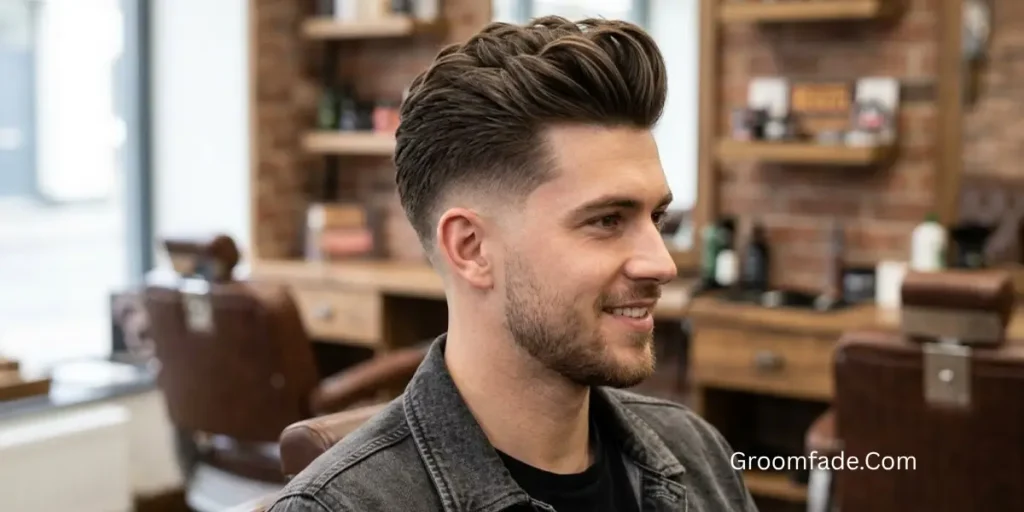 High Drop Fade With Quiff