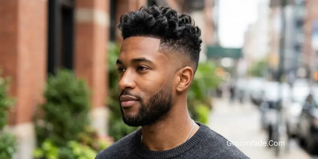 High Drop Fade Curly Hair