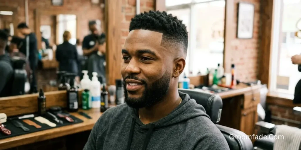 High Fade Haircut Black Men