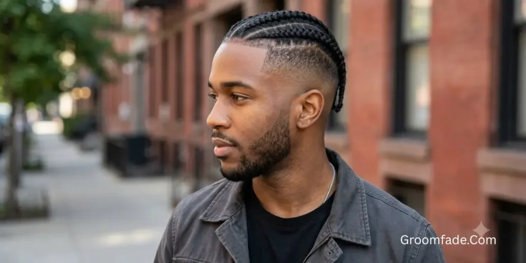 High Fade with Braids