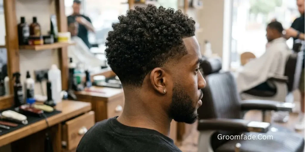 Low Drop Fade with Curly Hair