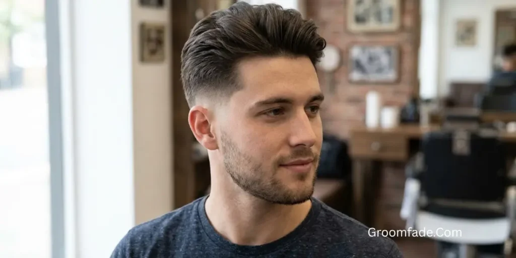 Low Drop Fade with Straight Hair