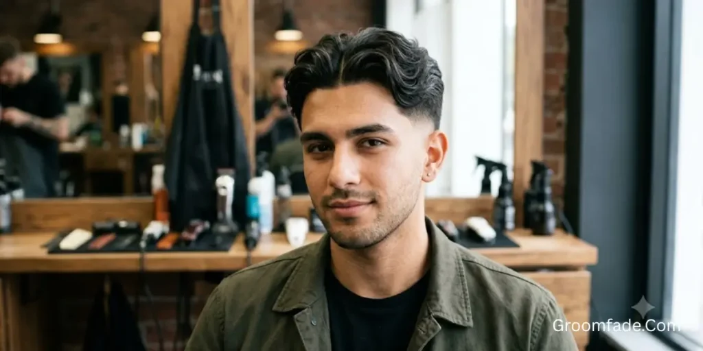 Low Fade Middle Part