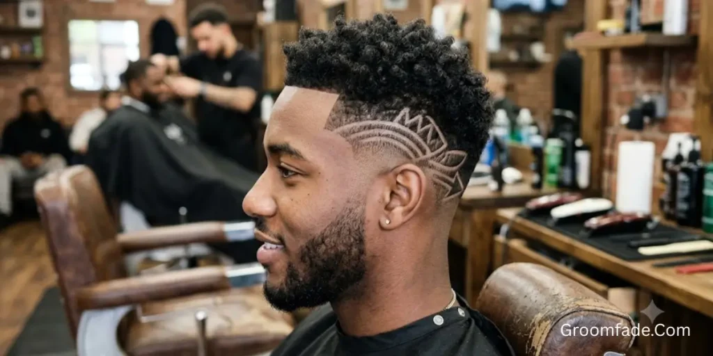 Low Fade With Hair Design