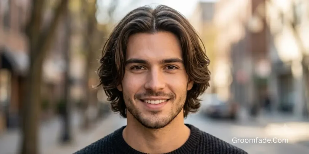 Medium Middle Part Hair Men