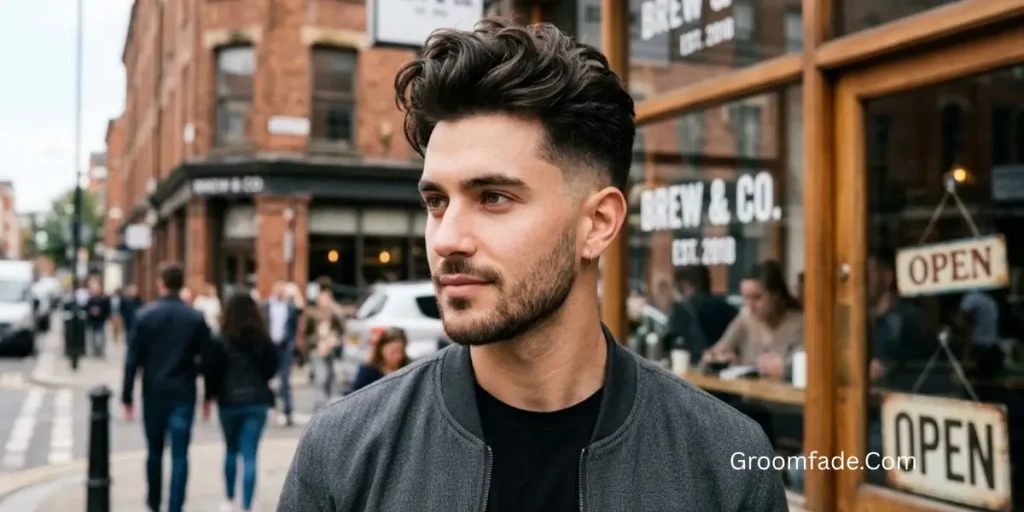 Messy Pompadour Fade