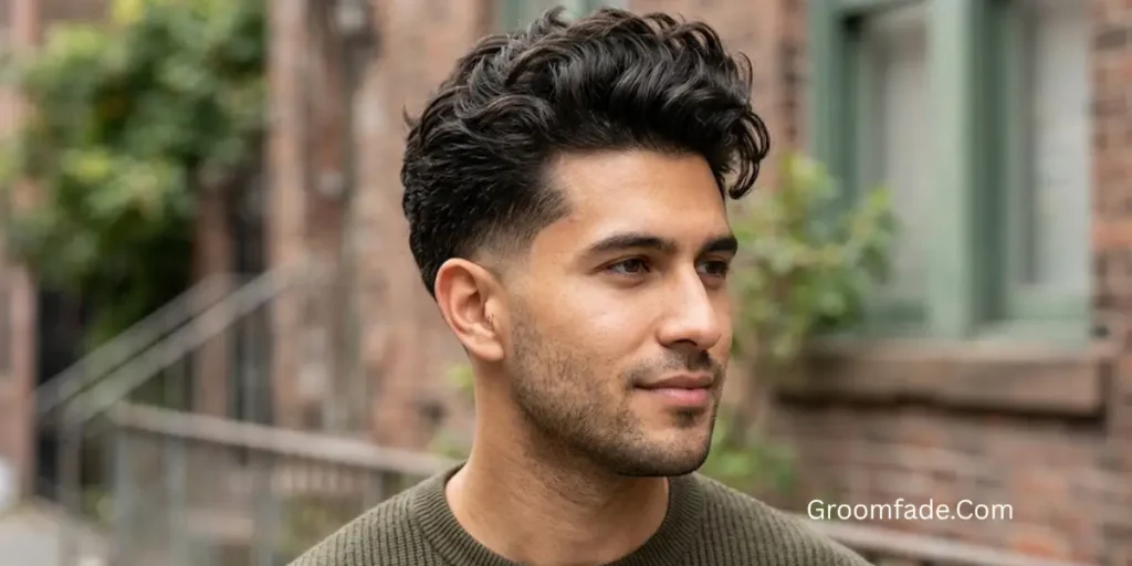 Messy Textured Pompadour Fade