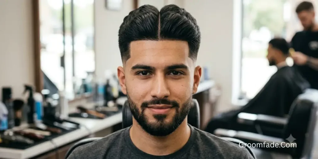Middle Part Taper Fade
