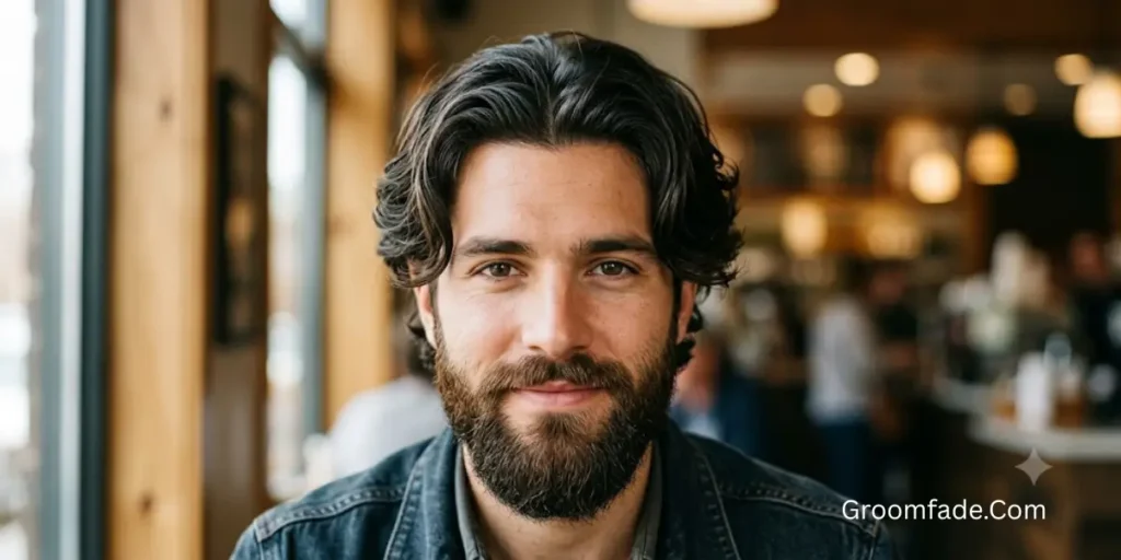 Middle Part with Beard