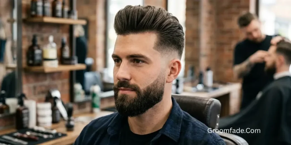 Pompadour Fade With Beard