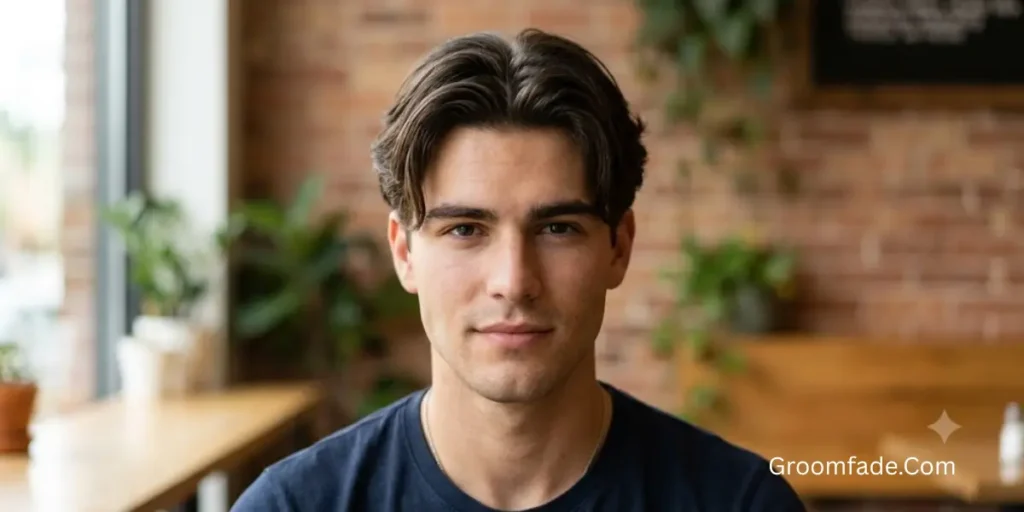 Short Middle Part Hair Men