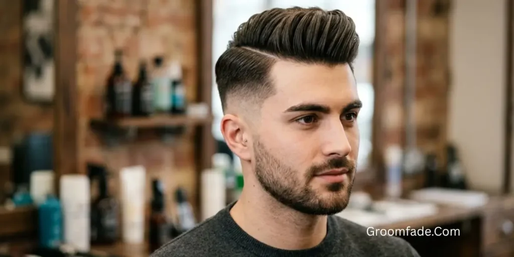 Side Part Pompadour Fade
