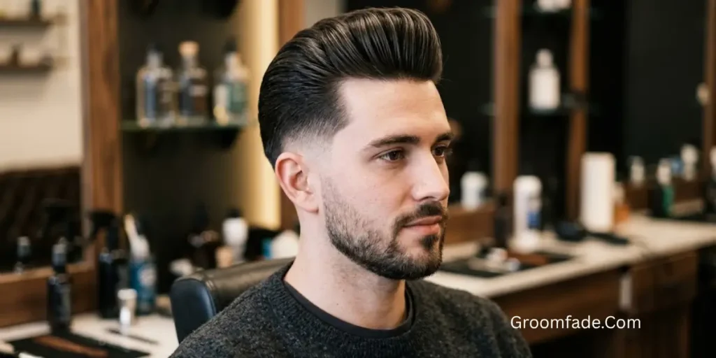 Slick Back Pompadour Fade
