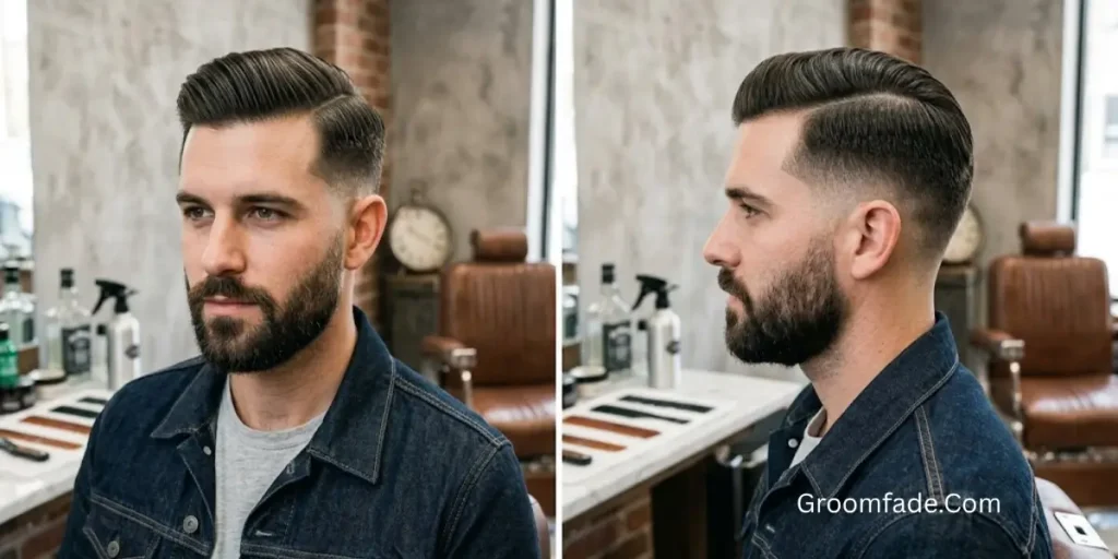Temple Fade Comb Over
