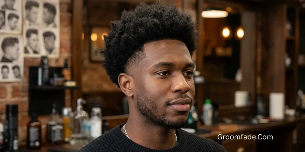Temple Fade with Afro