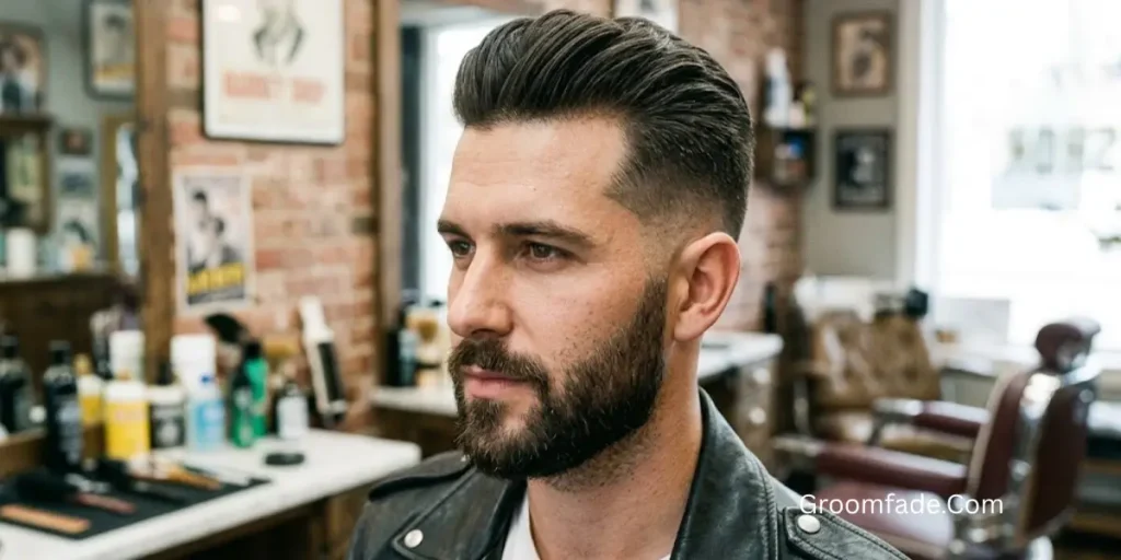 Temple Fade with Beard