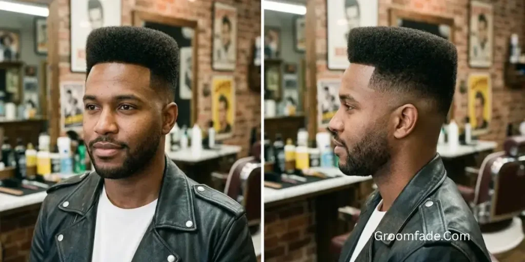 Temple Fade with High Top