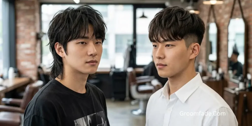 Asian Mullet vs Two-Block Haircut
